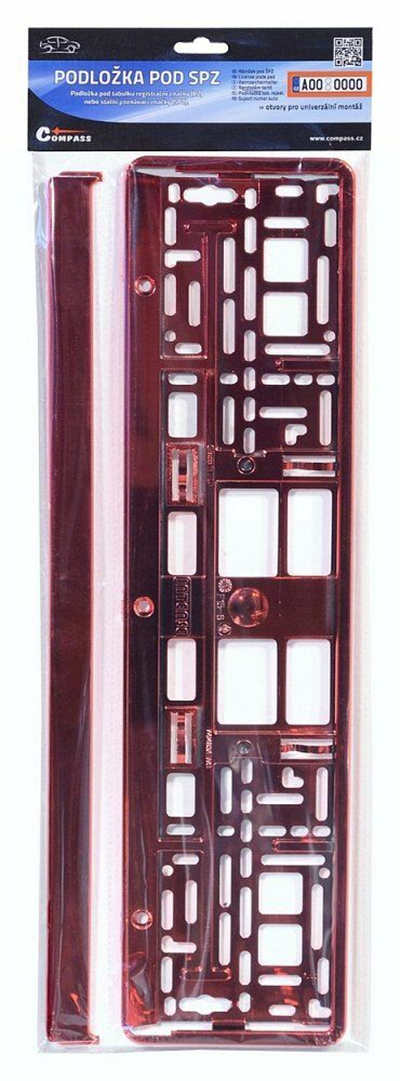 91562 Podložka pod SPZ RED metallic