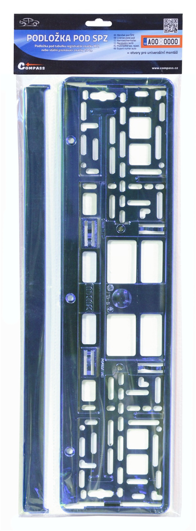91563 Podložka pod SPZ BLUE metallic