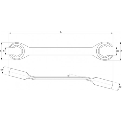 Kľúč prstencový polootvorený 13x14 mm