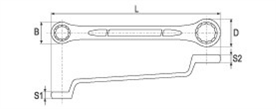 Kľúč očkový 16x17 mm ohnutý