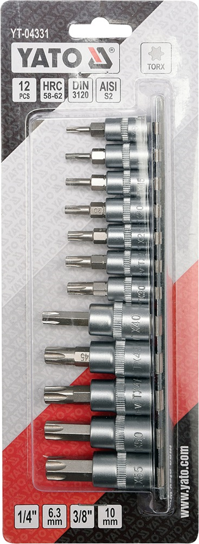 Sada bitov Torx 12 ks (CrV 6150)