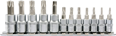 Sada bezpečnostných bitov Torx 12 ks (CrV 6150)