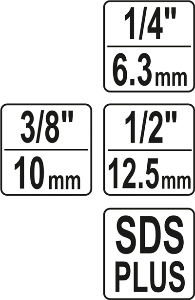 Sada adaptérov SDS+ 1/4