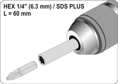 Adaptér SDS + HEX 1/4 