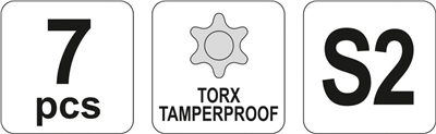 Sada kľúčov TORX s otvorom 7 ks
