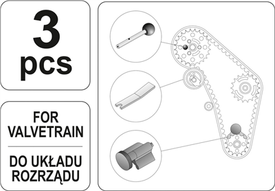 Súprava na fixáciu kolies vačkového hriadeľa 3ks