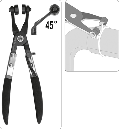Kliešte na samosvorné hadicové svorky 230 mm 45°