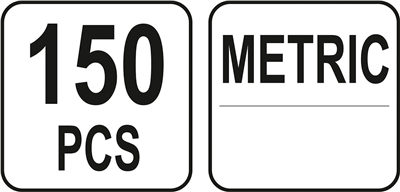 Krídlové matice, lisovaná sada 150 ks