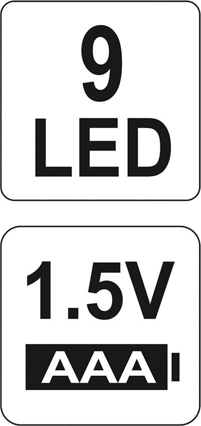 Svietidlo vreckové 9 LED (ALU)