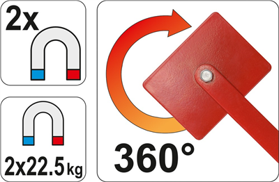 Magnetický držiak na polohovanie pri zváraní 2 x 22,5 kg