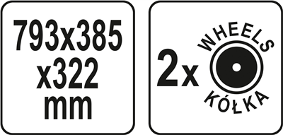 Mobilný plastový vozík na náradie, 793 x 385 x 322 mm