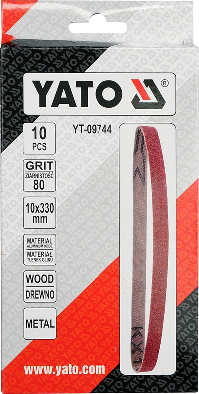 Brúsny pás P80, 10x330mm 10ks