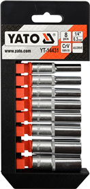 YATO YT-14431 Sada nadstavcov 1/4 šetihranný 8ks 5,5-13 mm