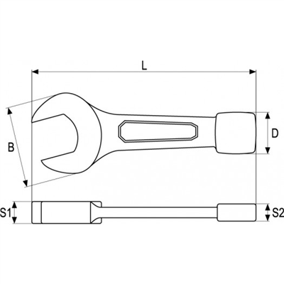 Rázový kľúč plochý rázový kľúč 30 mm