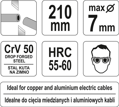 Strihacie kliešte bočné 210 mm