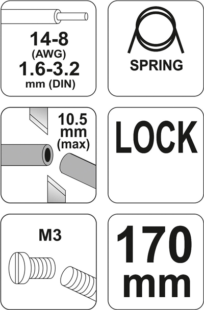Štípacie kliešte, konektor 170 mm