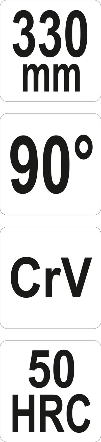 Kliešte zahnuté 330 mm 90°