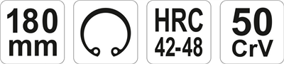 Kliešte na ségrovky 180 mm vnútorný ohnuté