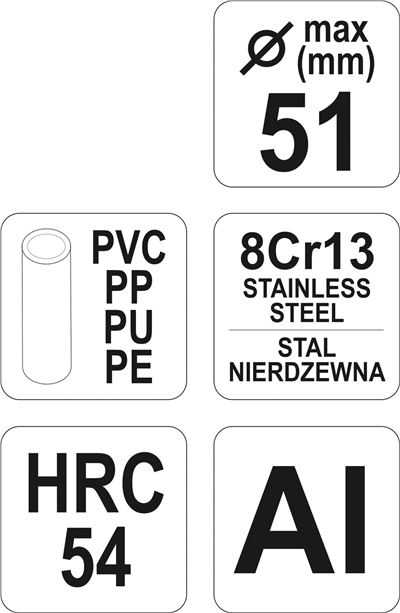 Nožnice na PVC 51 mm