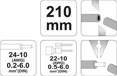 Viacúčelové kliešte a odizolovače konektorov 210 mm