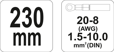 Kliešte na konektory 230 mm, 22-8 (AWG), 1,5-10,00 mm2