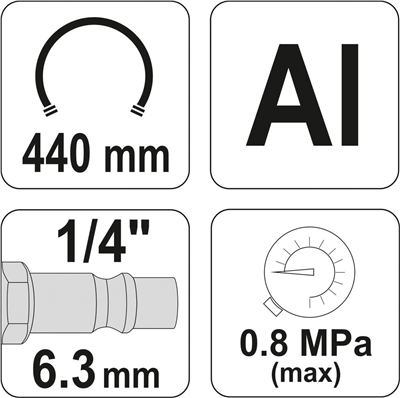 Pištoľ na hustenie kolies 0,8 mPa s manometrom 1-12 bar