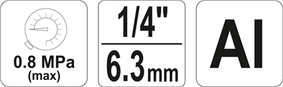 Pištoľ na prefukovanie dlhá 0,8Mpa 1/4 
