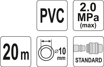 PVC vzduchová hadica 10 mm, 20 m
