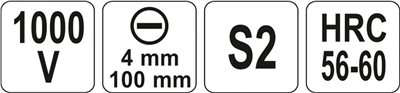 Šroubovák plochý 4 x 100 mm izolovaný 1kV