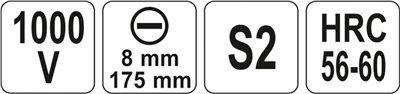 Šroubovák plochý 8 x 175 mm izolovaný 1kV