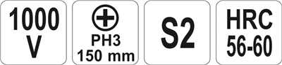 Šroubovák křížový PH3 x 150 mm izolovaný 1kV