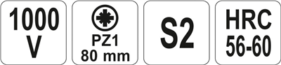 Šroubovák křížový PZ1 x 80 mm izolovaný 1kV