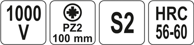 Šroubovák křížový PZ2 x 100 mm izolovaný 1kV