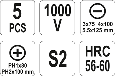 Súprava skrutkovačov 5 ks izolovaných 1kV