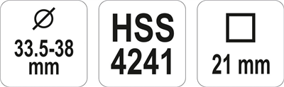 Nastaviteľný výstružník HSS 33,5-38 mm2, dĺžka 310 mm