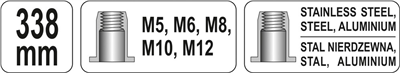 Pákové nitovacie kliešte M5-M12 338 mm