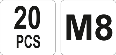 Nitovacie matice oceľová M8, 20ks