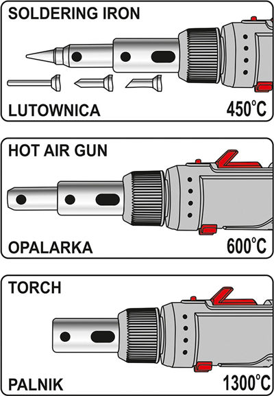 Plynová spájkovačka 3v1, 30-70W, 30ml