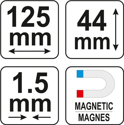 Šablóna na profily 125 mm magnetická