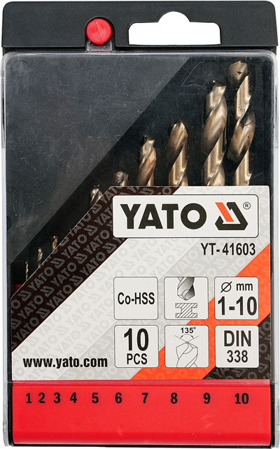 Sada vrtákov do kovu 10ks HSS-COBALT 1-10mm