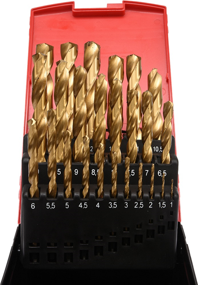 Sada vrtákov HSS-TiN 25ks 1-13mm