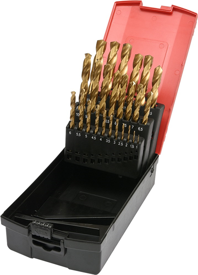 Sada vrtákov HSS-TiN 25ks 1-13mm