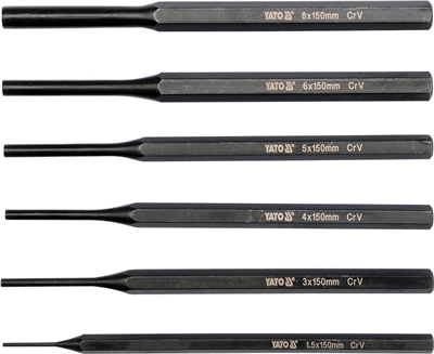 Sada dierovačov 6ks, 150mm, priemer 1,5, 3, 4, 5, 6, 8mm