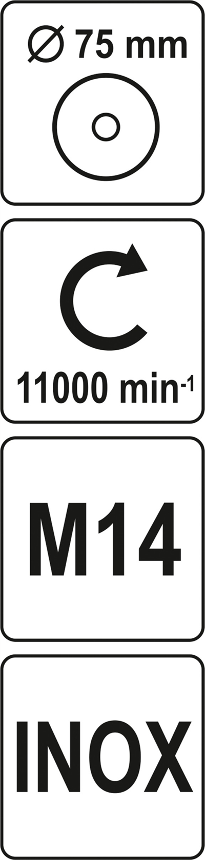 Čelná drôtená kefa M14 x 75 mm INOX
