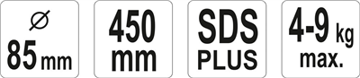 Špirálová miešačka 85 x 450 mm drôt SDS+