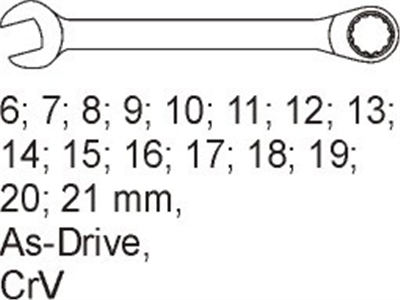 Nástrčné kľúče 6-21 mm, 16 ks