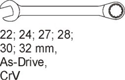 Nástrčné kľúče 22-32mm, 6ks