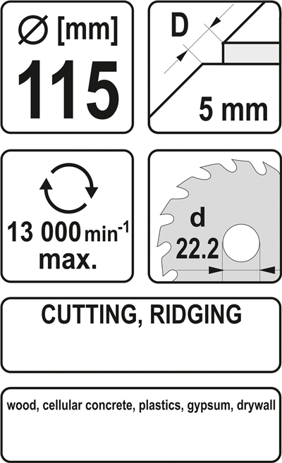 Rotačný pílový kotúč 115 mm