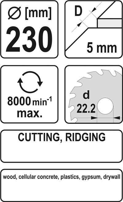 Rotačný pílový kotúč 230 mm