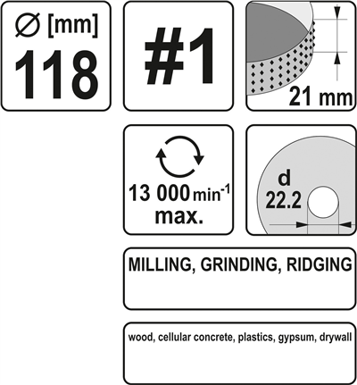Rotačná račňová fréza univerzálna 118 mm